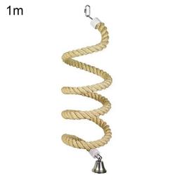 Pássaro do animal de estimação papagaio sino suporte poleiro corda de algodão mascar barra gaiola pendurado balanço brinquedo - Image 4