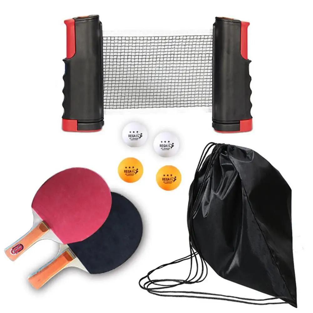 Conjunto De Raquete De Tênis De Mesa Portátil, Kit De Ping Pong Telescópico Com Rede Retrátil, Redes Estáveis E Retráteis - Image 1