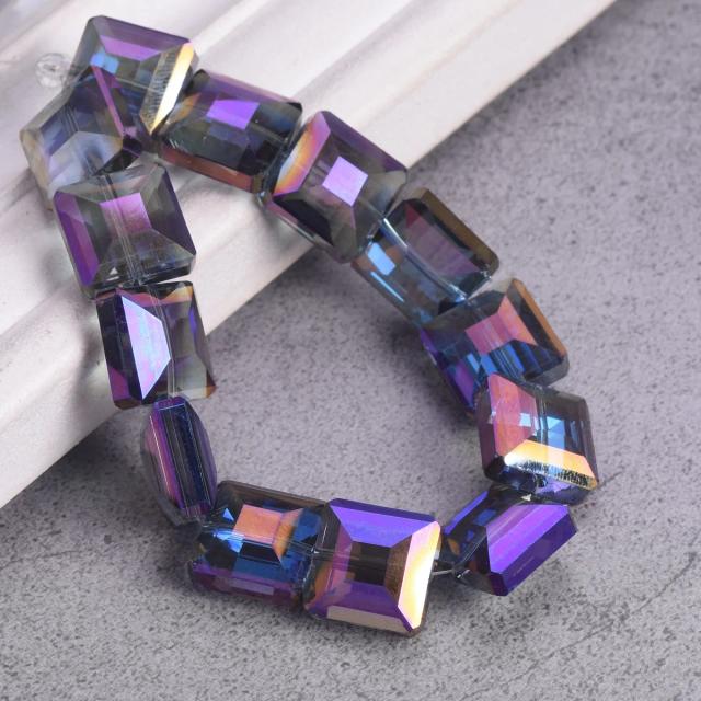 Contas de Vidro de Cristal Quadradas Facetadas para Jóias DIY - Lote com 10 Peças de 13mm