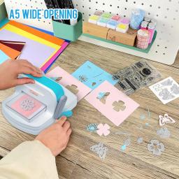 Máquina de corte, Máquina de gravação, Uso amplo, Manivela segura, Aço de liga ABS, Portátil resistente para Paper Art - Image 6