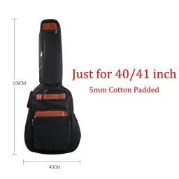 Saco de guitarra acústica impermeável, mochila de viagem, capa durável, algodão grosso Pad mochila, sacos wearable, 40 in, 41in - Image 2