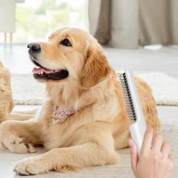 Pente De Remoção De Pêlo De Aço Inoxidável Para Animais De Estimação De Pele, Detangling De Cabelo, Dentes, Higiene, Acessórios De Derramamento De Cão - Image 4