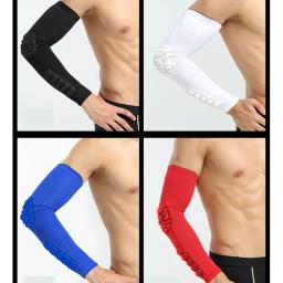 1 pçs cotovelo almofadas de compressão shooter mangas homem feminino braço manga com almofada para basquete futebol voleibol ciclismo corrida - Image 5