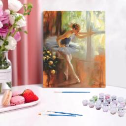 RUOPOTY-Pintura De Lona Por Números, Menina Bonita, Pintura A Óleo Da Arte, Kit De Pintura Handwork, Aquarela, Decoração De Casa Do Vintage - Image 2