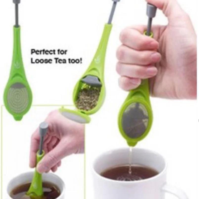Infusor de chá de plástico com êmbolo embutido, reutilizável chá e café coador, redemoinho e imprensa, mexa e pressione, saudável e intenso, saco de chá reutilizável - Image 1