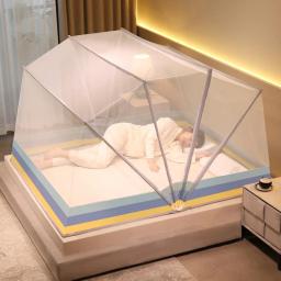 Canopy sem fundo dobrável com suporte, barraca de cama para casa, decoração do quarto, cortina com moldura para meninas adultas - Image 6