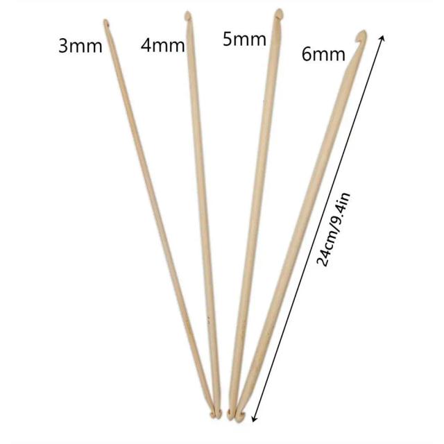 Conjunto de Ganchos de Crochê Tunisiano em Bambu Duplo, Agulhas Ergonômicas para Artesanato e Tricô
