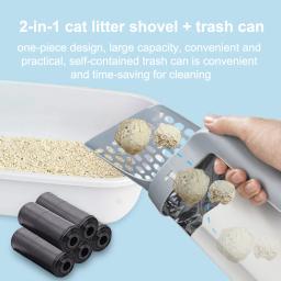 Colher De Lixo De Gato Com Saco De Recarga, Filtro De Animais De Estimação, Banheiro Limpo, Selecionador De Lixo, Auto Limpeza, Suprimentos Cat, Acessório - Image 2