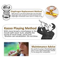 Flautas de metal Kazoo para instrumentos musicais, boa companhia para cavaquinho, violino, guitarra, piano, 6 cores, 12 peças - Image 5