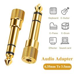 Adaptador de áudio para guitarra, 6,35mm a 3,5mm, instrumento musical estéreo, conversor de som hifi, efetor de piano, alto-falante para fone de ouvido - Image 1