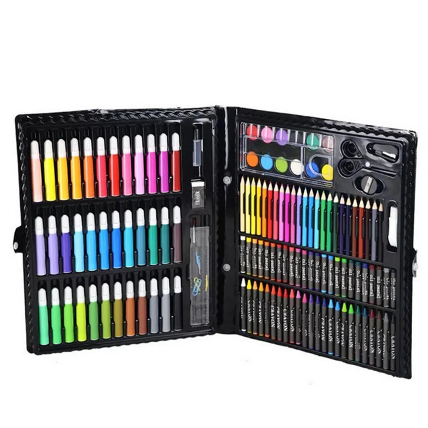 Conjunto de canetas marcadoras coloridas água, 150 peças, lápis de pintura colorido, lápis de pasta a óleo, pincel de desenho de crianças, materiais de desenhos - Image 1