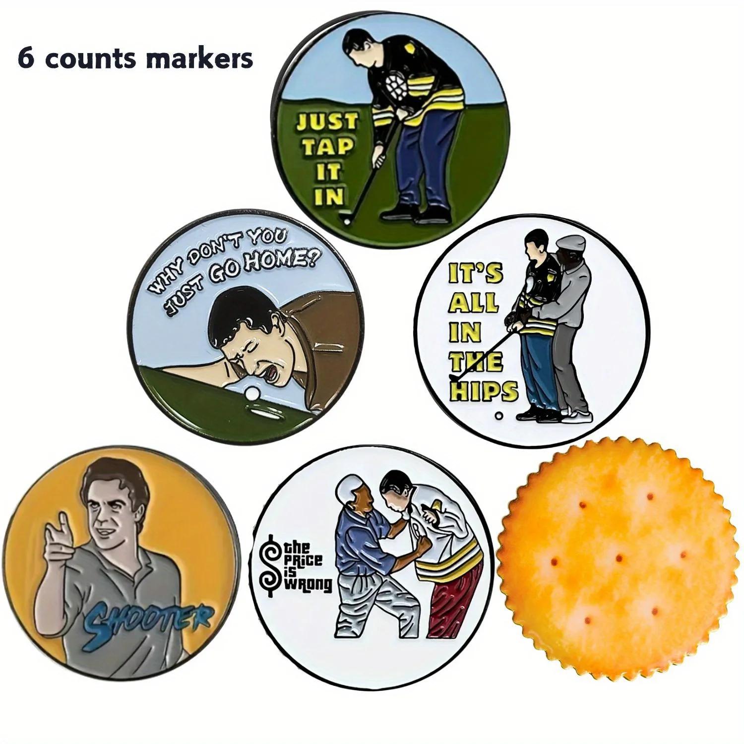 6 contagens engraçado feliz gilmore conjuntos de marcadores de bola de golfe, acessórios de golfe para homens golfistas pai namorado marido aniversário dia dos pais - Image 1