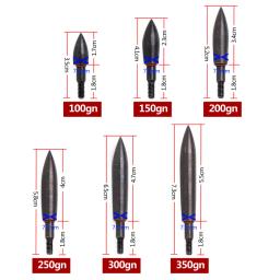 12 pçs broadheads pontas de seta pontos 100 150 200 250 300 350 rosca de grãos ponta de seta para od7.5mm eixo acessórios seta - Image 5