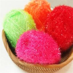 Linha do poliéster do brilho DIY, Fio De Vidro, Fio De Lã, Seda Brilhante, Suprimentos De Toalha De Lavagem De Louça, 50g, 100% - Image 4