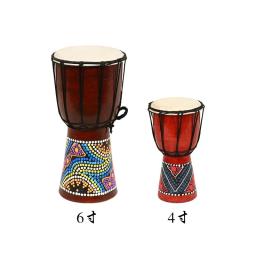 Africano Drum Wrap Percussão Instrument, Esculpida à mão, Madeira Sólida, Pele de Cabra, Djembe Tradicional, 6in - Image 3