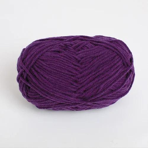 Fio de Lã de Algodão de Leite para Crochê Artesanal - Ideal para Buquês de Flores, Cobertores de Boneca e Projetos DIY, 50g com 5 Vertentes de Fio Grosso