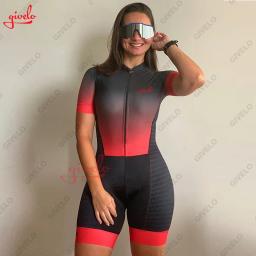 GIVELO Pro Roupas femininas profissionais de triatlo manga comprida conjuntos de trajes de ciclismo 20DConjunto feminino kits de macacão de ciclismo - Image 1