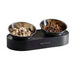 Petkit-Pet Food e Água Tigelas duplas, Tigela de gato Nano fresca, Evitar gatinho, Fadiga espinhal, Altura ajustável, Material de aço inoxidável - Image 1