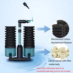 Filtro elétrico do aquário com bomba de água Bomba de ar do tanque de peixes Esponja Bioquímica Skimmer Filtro Bio Conector USB - Image 3