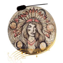 Shaman-tambor com apoio de mão, americano, xamânico, presentes espirituais para meditação, yoga, musical - Image 1