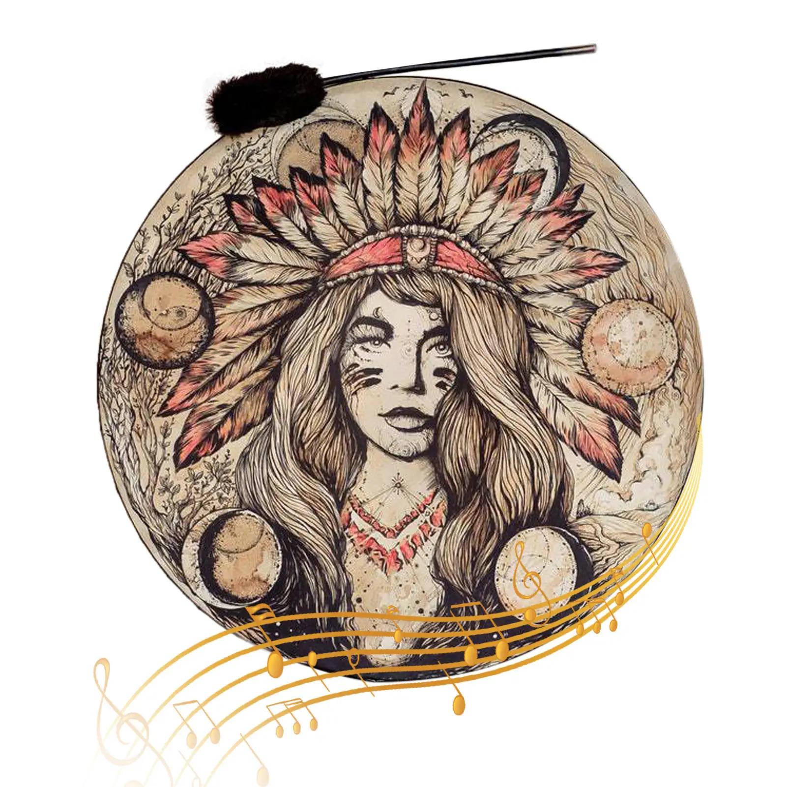 Shaman-tambor com apoio de mão, americano, xamânico, presentes espirituais para meditação, yoga, musical - Image 1