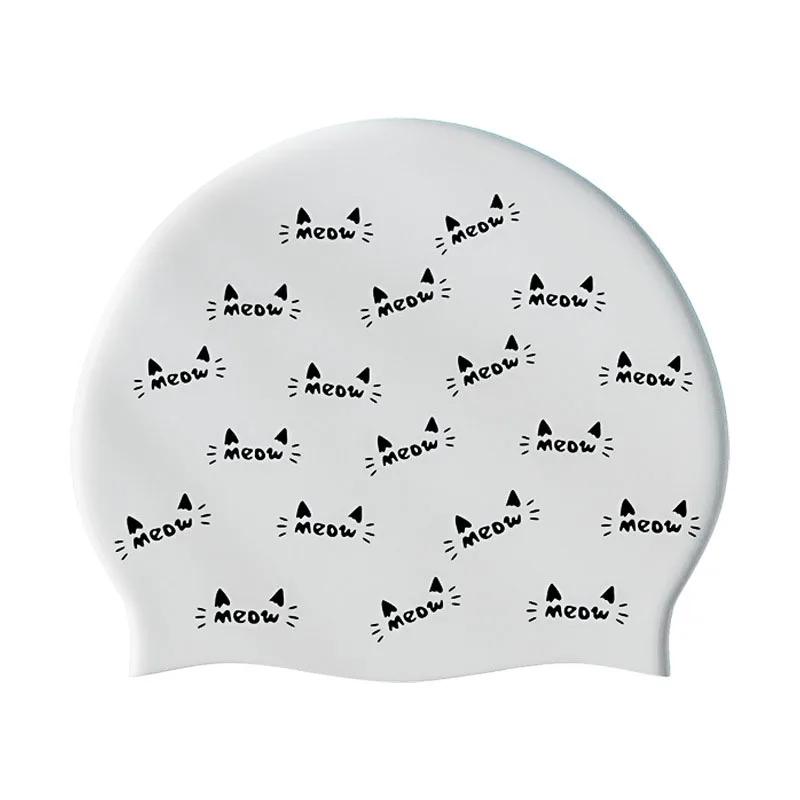 Silicone natação Cap para mulheres, impermeável, grande, elegante - Image 1
