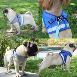Colete Refletivo de Segurança para Animais de Estimação, Coleira de Cães Pequenos e Médios, Cachorro de Gato, Pug, Chihuahua, Bulldog, Colete Peito - Image 6