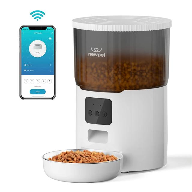 NewPet Alimentador Automático para Gatos e Cães 4L com Wi-Fi e Gravador de Voz