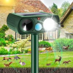 Solar Powered Animal Repeller, Ultrasonic dissuasor, cão, gato, pássaro, ratos, assustado - Image 3