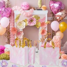 Sacos grandes do presente com alças, sacolas para o aniversário, festa de casamento, embalagem do Natal, sacos de compras reutilizáveis, brilhantes, 12pcs - Image 6