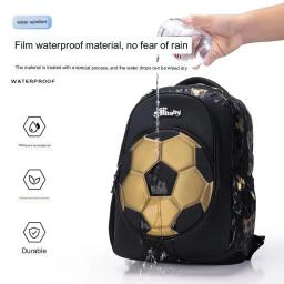 Sacos escolares de futebol para meninos, mochila de ombro, crianças, esportes, luz, grande capacidade, impermeável, crianças - Image 5