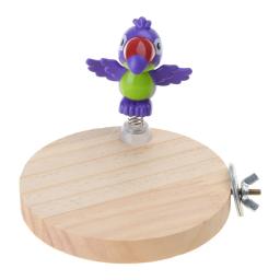 Papagaio brinquedos pássaro poleiro suporte de madeira natural plataforma de treinamento com mola de frango brinquedo para pequeno papagaio gaiola acessórios - Image 5