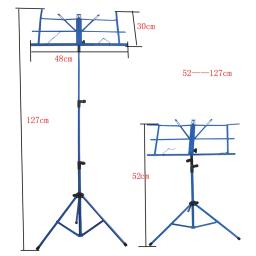 Foldable Music Sheet Tripod Stand, Suporte de aço inoxidável Desktop Music, Suporte ajustável com saco, Acessórios para instrumentos musicais - Image 5
