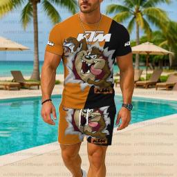 2025 nova camiseta masculina ktm verão leve respirável motocicleta equitação esportes manga curta terno de moda - Image 6