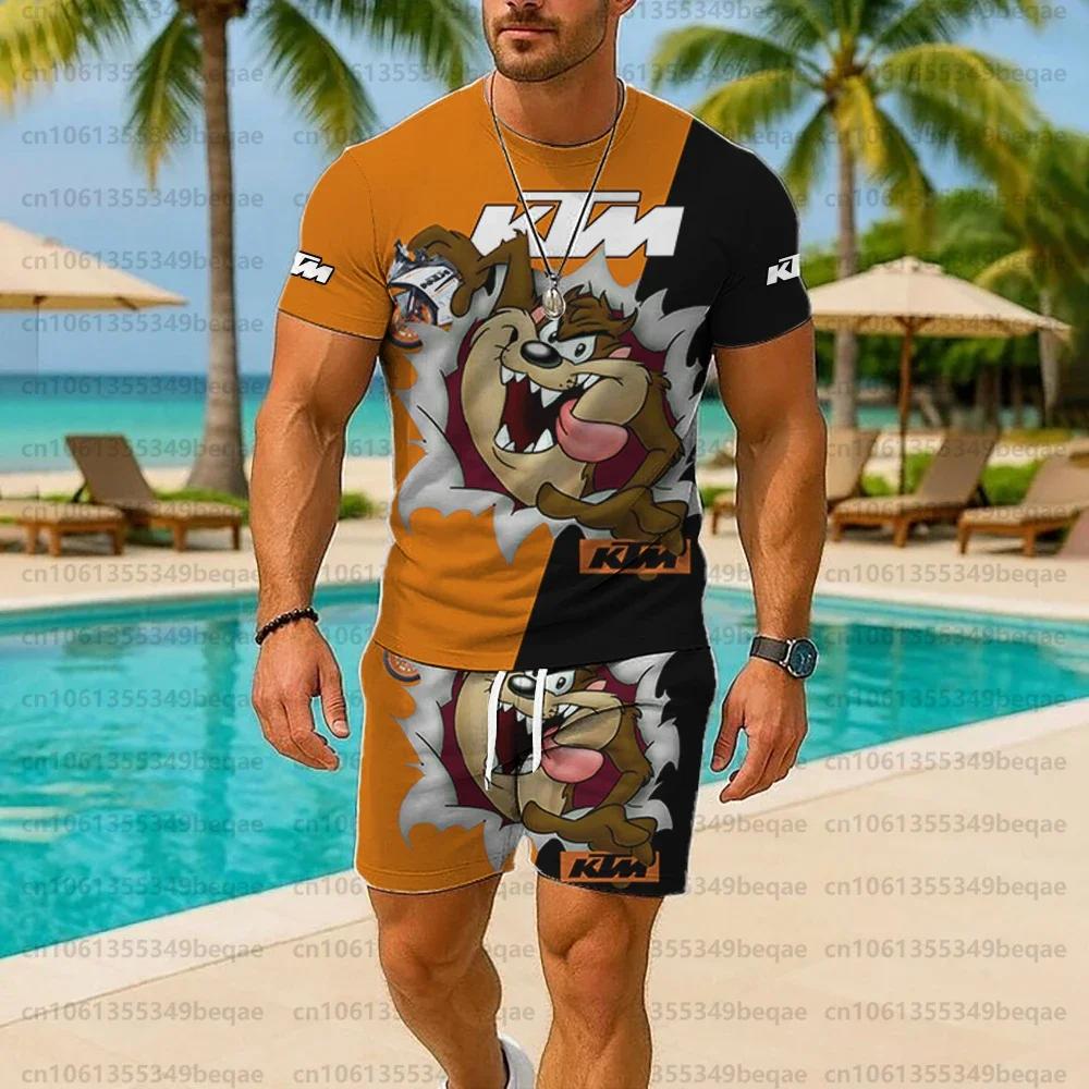 2025 nova camiseta masculina ktm verão leve respirável motocicleta equitação esportes manga curta terno de moda - Image 1