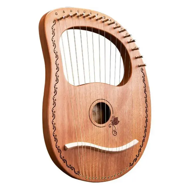 Harpa Lyra de 16 Cordas de Metal com Saco - Harpa Acústica de Mogno Resistente para Amantes da Música