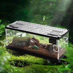 Terrário acrílico para tanque de répteis, Micro Terrário, Anfíbios Tanque, Gaiola com termohigrômetro - Image 5