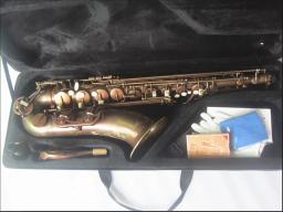 Saxofone tenor clássico com estojo, cobre antigo, simulação B sax plano, instrumento musical profissional, tocar - Image 6