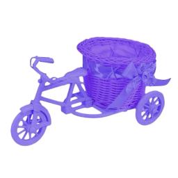 Cesta de flores tecida para bicicleta, arranjo de flores de simulação, cesta de plástico de vime, decoração de armazenamento, decoração de festa de casamento - Image 3