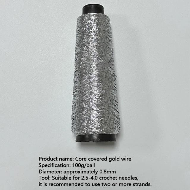 Fio de Tricô e Crochê Artesanal em Cores Dourada e Prata - Ideal para Bordados e Projetos de Artesanato DIY, 100g por Bola