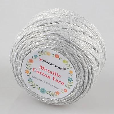 Fio de Algodão Metálico Tprpyn 50g 150m para Tricô e Crochê - Ideal para Projetos DIY e Malhas Metalizadas