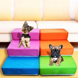Cão confortável portátil 2-step malha dobrável rampa do animal de estimação escadas filhote de cachorro gato animal esteira cama casa almofada - Image 4