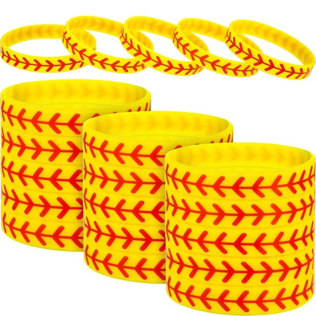 Pulseiras de Silicone Temáticas de Esportes - Conjunto com 10 Peças para Futebol, Basquete, Rugby, Beisebol, Softball e Vôlei