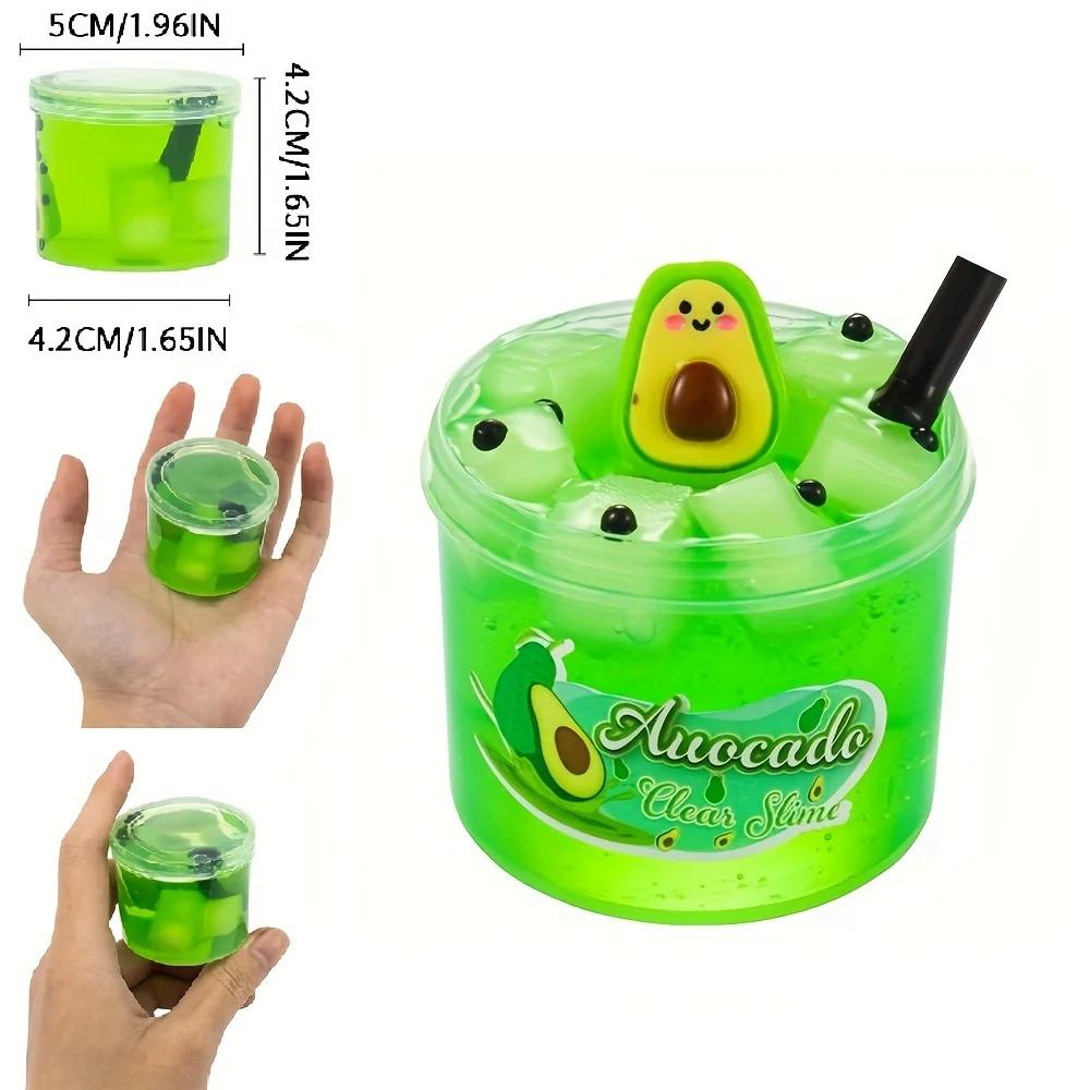 2.37oz cubo de geléia transparente crocante slime kit melancia macia elástico não-pegajoso diy cristal lama encantos slime festa favores presentes - Image 1