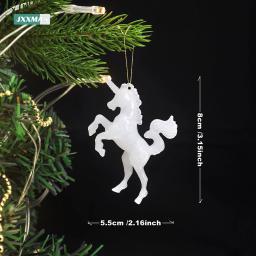Pingente Unicórnio para Decorações De Natal, Casa, Festa De Casamento, Ornamento Da Árvore Criativa, Boneca Dos Desenhos Animados Artificiais, Xmas Navidad, 4Pcs - Image 6