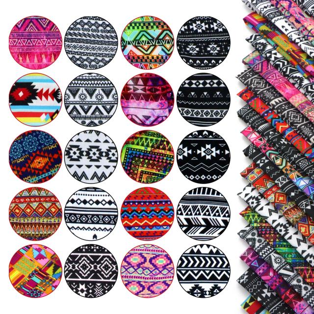 Tecido de Algodão Étnico para Quilting: 20 Peças com Padrões Tribais e Geométricos para Roupas DIY e Bonecas Artesanais