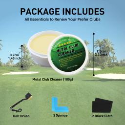 Kit de polimento de ferro de golfe limpador de clube solução de limpeza polonês conjunto de cuidados de clube de golfe escova de golfe limpador esponja pacote de valor - Image 2