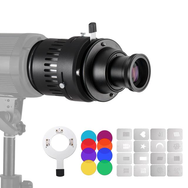 Condensador Cônico Bowens Mount Snoot Óptico com Lente F2.4 para Efeitos Especiais e Controle de Feixe de Luz