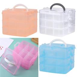Miusie 1pc transparente caixa de armazenamento de plástico organizador recipiente prático caixa de armazenamento para jóias ou lã feltro artesanato ferramentas de costura - Image 1