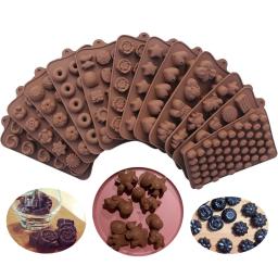Molde artesanal do silicone, ferramenta do cozimento, chocolate, doces, geléia, pudim, flor, animal, forma do coração - Image 1
